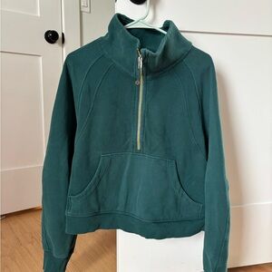 Lululemon half zip scuba in gold and teal XL
